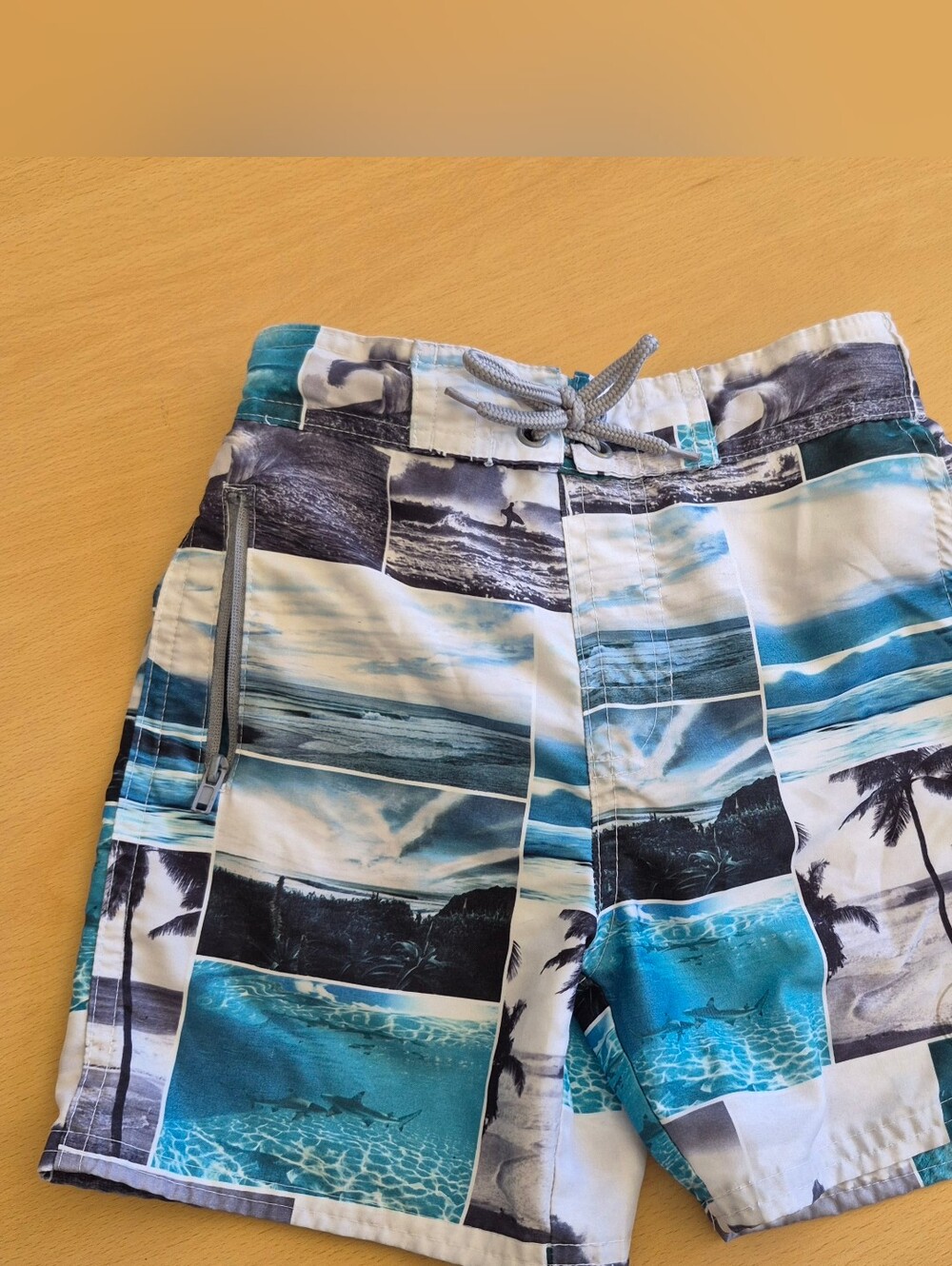Body Glove Blue White Photo-Print Boy's Swim Shorts
